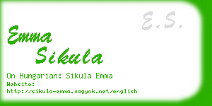 emma sikula business card